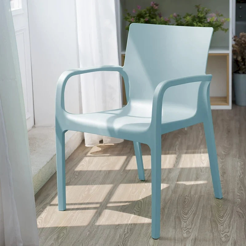 Chaise de salle à manger empilable avec accoudoirs Alissa, en résine, tout temps, lot de 2