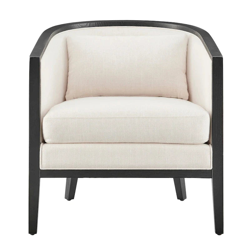 Fauteuil d'appoint en lin Tillman avec rotin