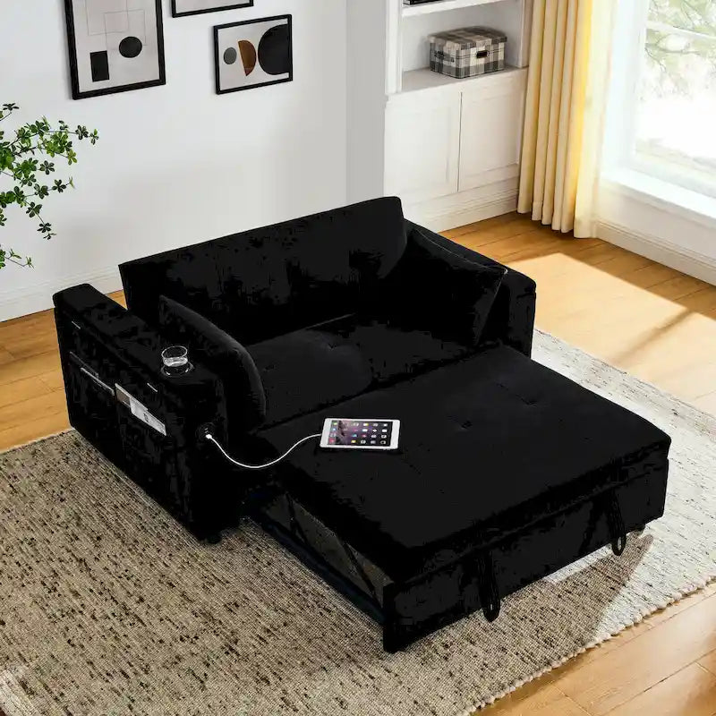 Canapé convertible 54 pouces avec deux places inclinables