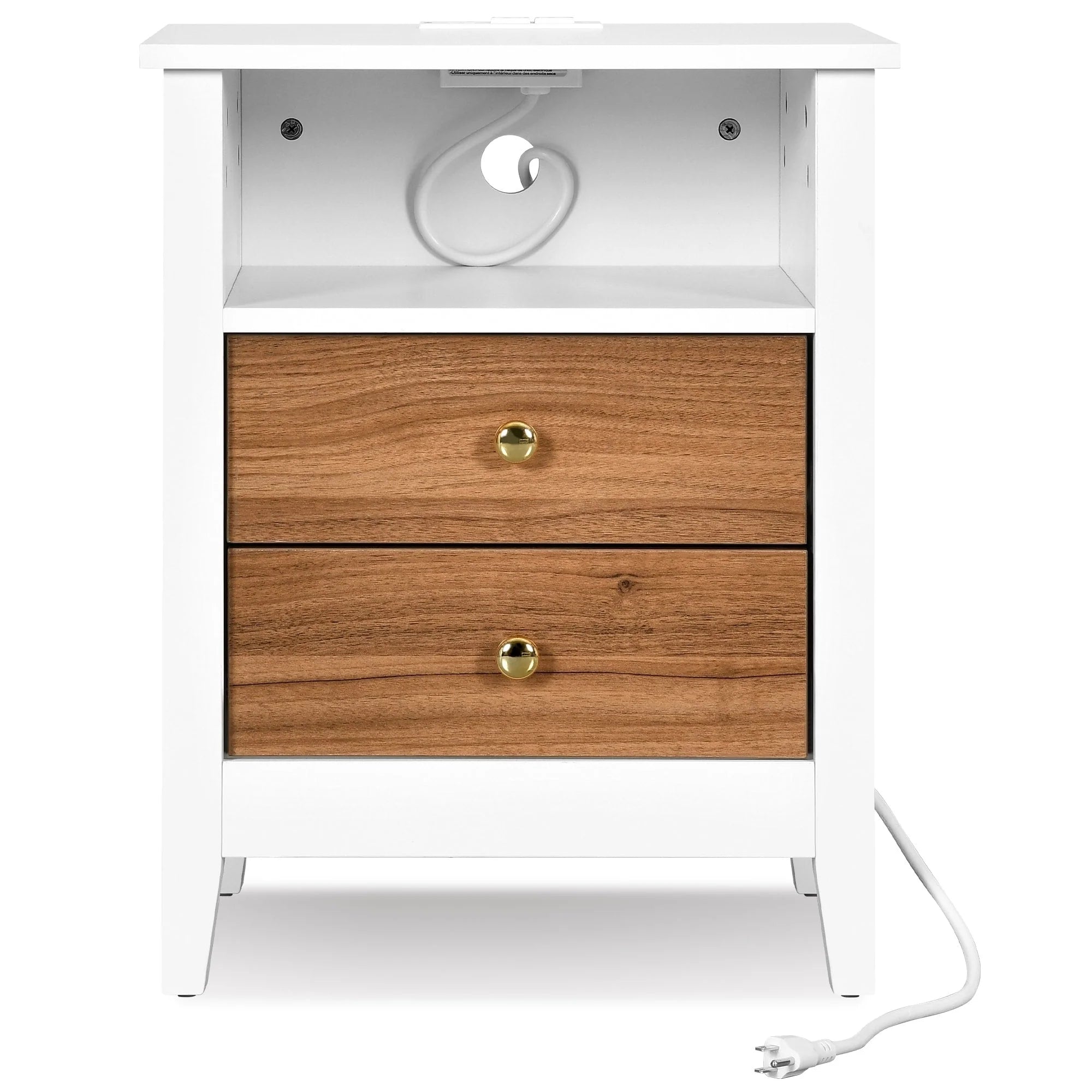 Tables de chevet lot de 2 avec station de recharge table d'appoint avec 2 tiroirs avec ports USB et prises de courant chevet de lit
