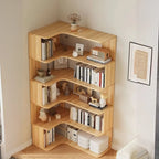 Étagère d'angle en bois manufacturé avec 6 tablettes