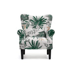 Fauteuil d'appoint moderne Erommy, fauteuil à dossier haut, canapé individuel en tissu capitonné avec pieds en bois pour salon
