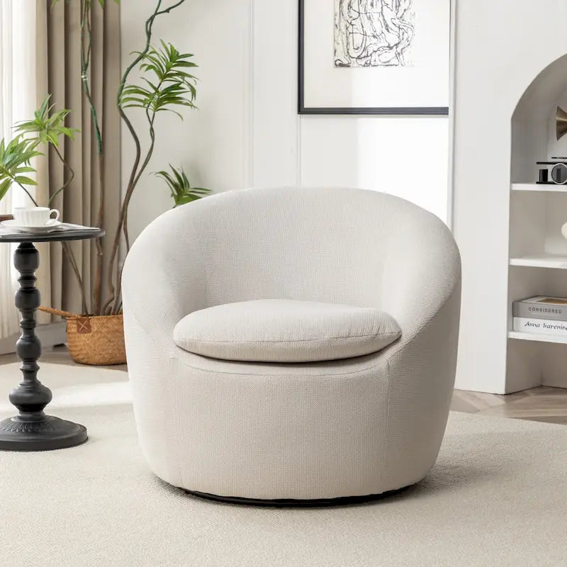 Fauteuil pivotant - Rotation à 360° - Tissu bouclé