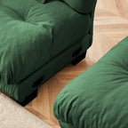 Canapé d'angle en forme de L en chenille avec coussins lombaires