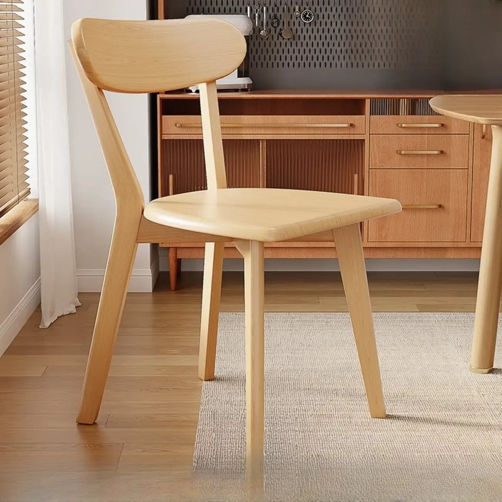 Chaise de salle à manger sans accoudoirs à dossier bas en bois moderne