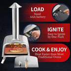 Four à pizza d'extérieur multi-combustibles avec brûleur à gaz et boîte à bois - 30 cm
