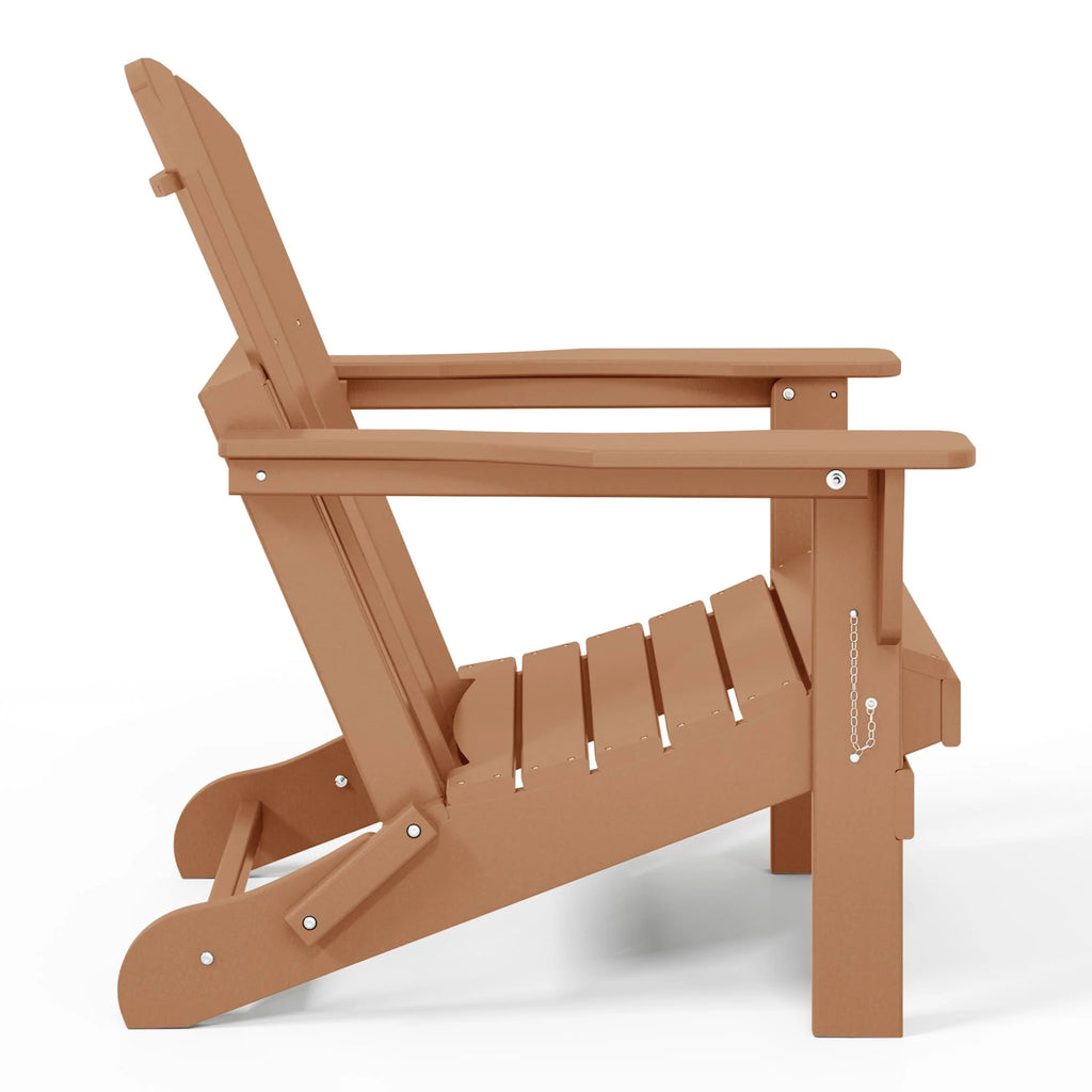 Chaise Adirondack pliante de patio d'extérieur tout temps résistante à la décoloration Polytrends Laguna