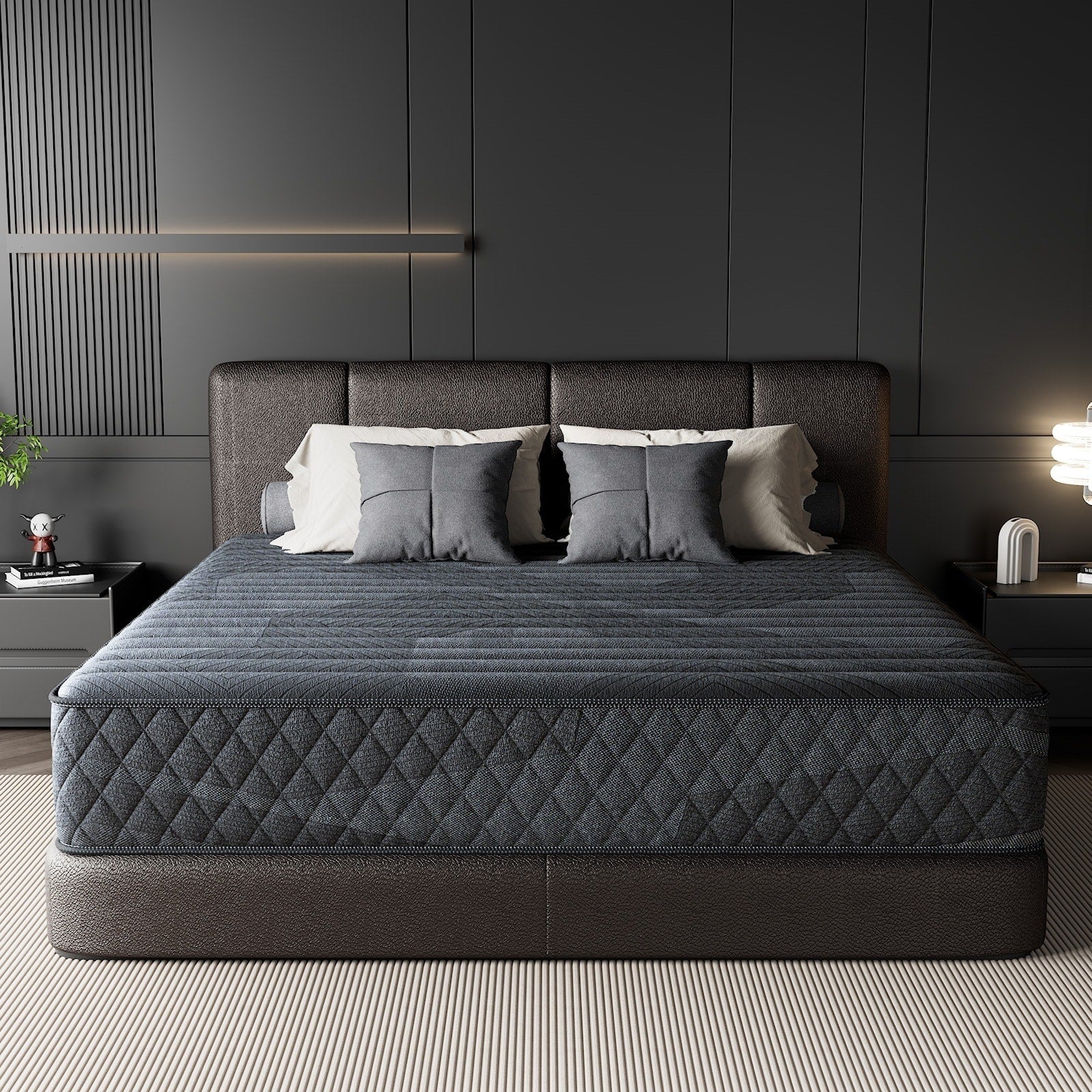 SweDrea Matelas hybride en mousse à mémoire de forme moelleux 8/12 po. respirant et rafraîchissant avec CertiPUR-US, SGS et OEKO-TEX