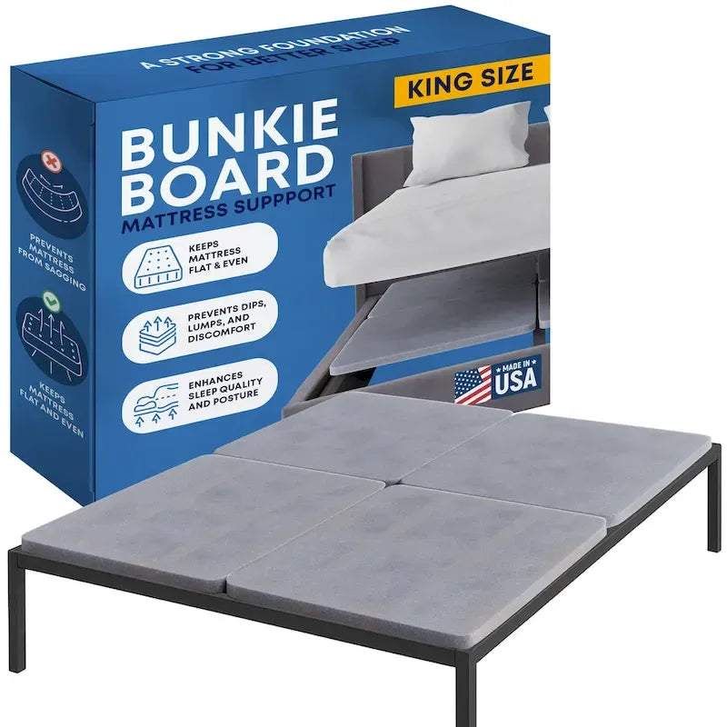 1.5 Planche Bunkie en bois fendu, entièrement assemblée, housse de ventilation en tissu - Remplace les lattes en bois ou le sommier tapissier pour les cadres de lit