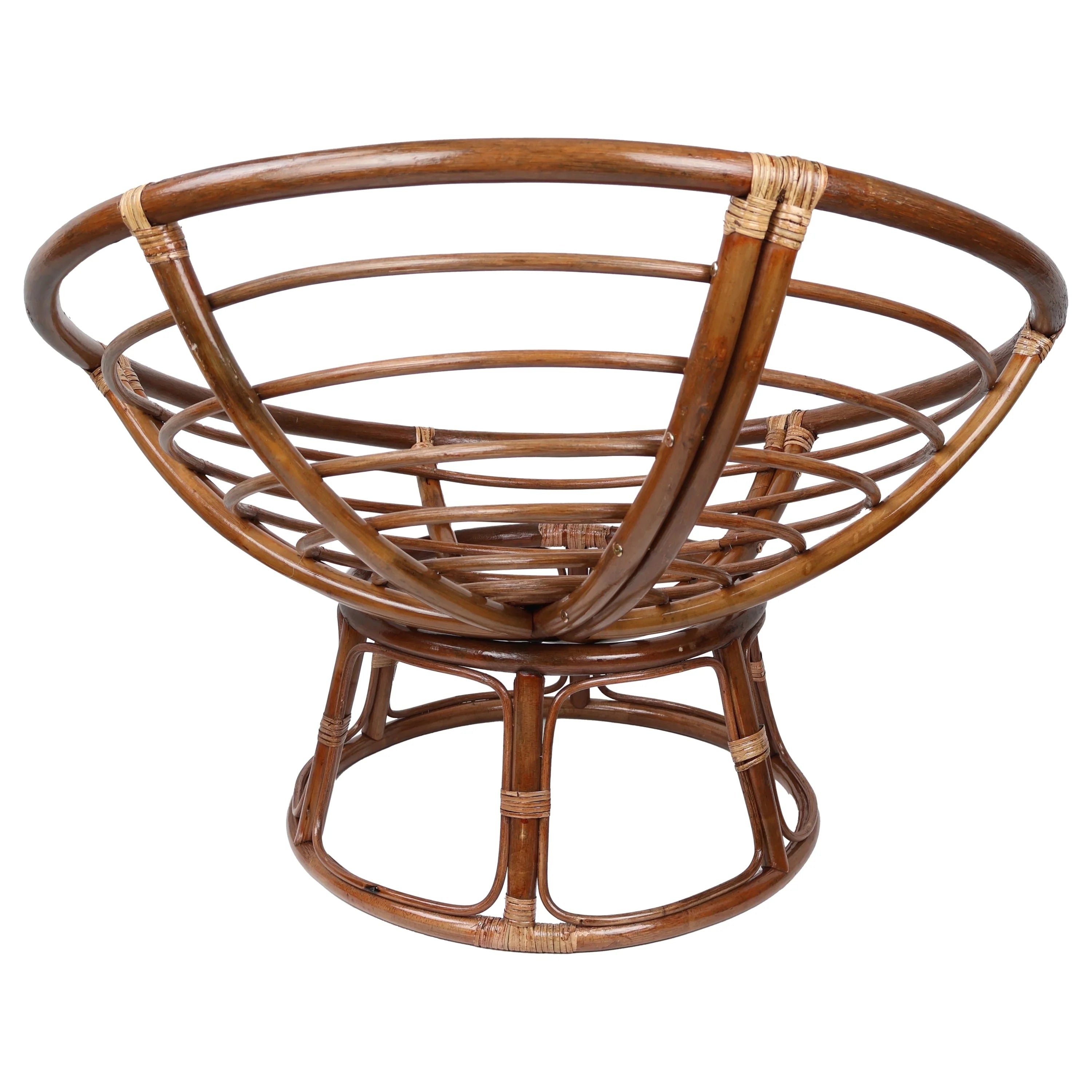 Fauteuil Papasan en rotin Bali de 42 pouces avec coussin en sergé