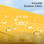 MAISON ARTS Parasol de marché extérieur rectangulaire de 4,5 m avec manivelle, double face, lumières LED solaires et base incluse