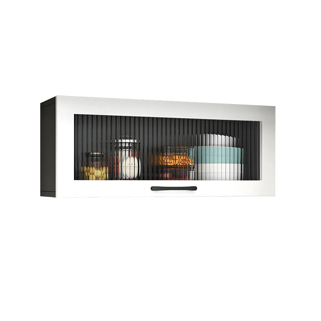 Vaisseliers de cuisine blancs en bois à fixation murale