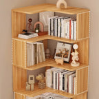Étagère d'angle en bois manufacturé avec 6 tablettes