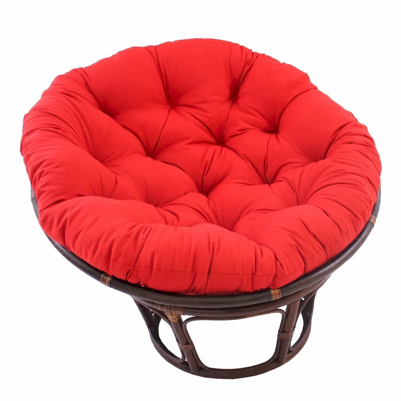 Fauteuil Papasan en rotin Bali de 42 pouces avec coussin en sergé