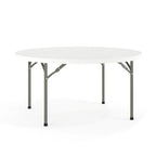 Table de réception pliante ronde en plastique de 1,5 m de diamètre avec plateau de 5 cm d'épaisseur