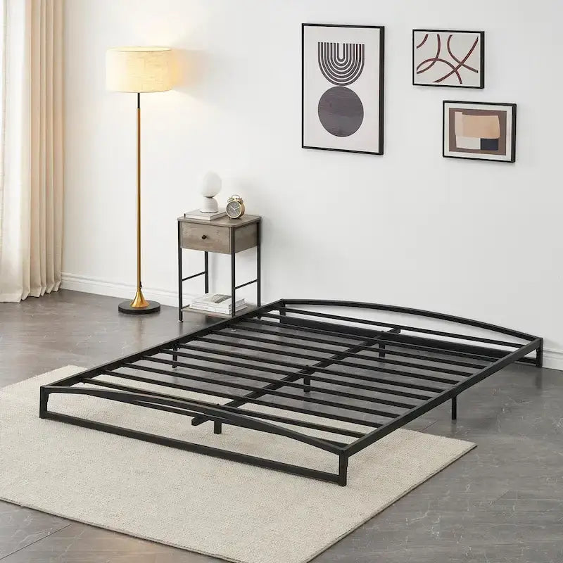 Cadre de lit plateforme en métal profil bas 6 pouces