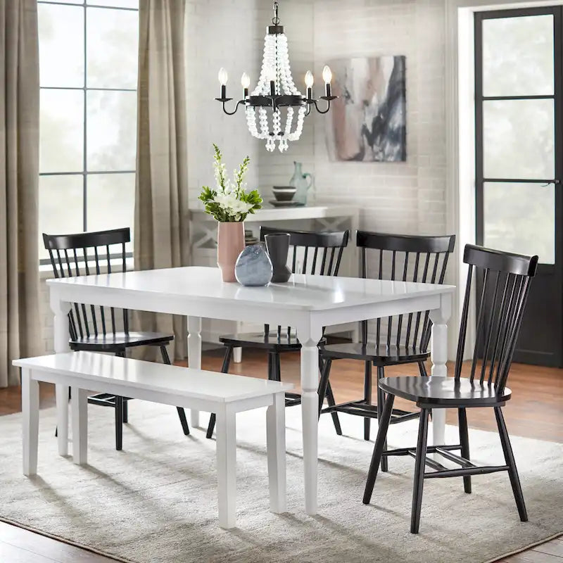 Chaises de salle à manger à barreaux en bois massif Simple Living Venice (lot de 2)