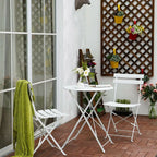 Ensemble bistro pliant 3 pièces en métal, ensemble de conversation intérieur/extérieur résistant aux intempéries pour patio, cour, jardin