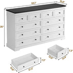 Commode à 10 tiroirs, 55 grands tiroirs, Commode et chiffonnier en bois