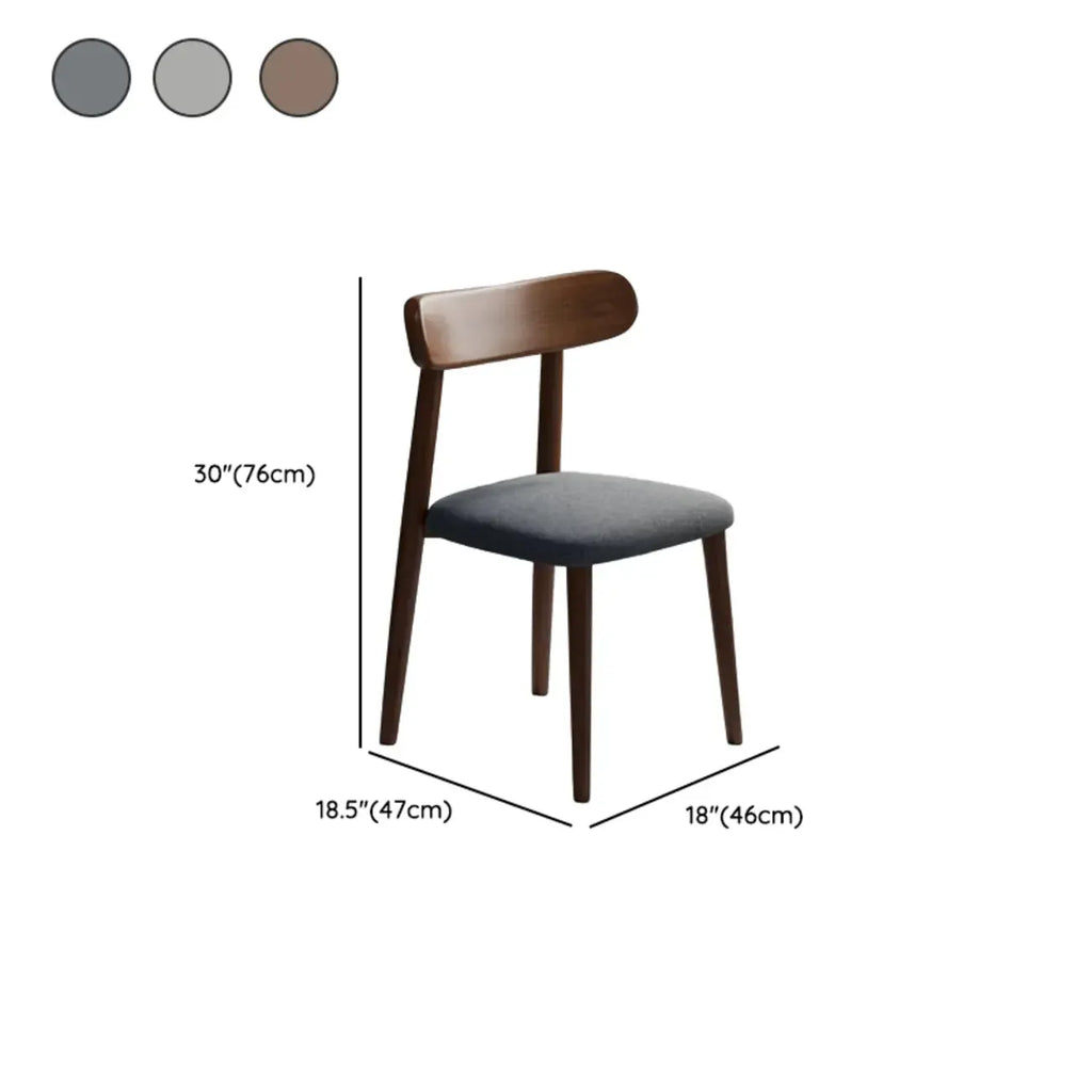 Chaise de salle à manger moderne en cuir sans accoudoirs avec dossier bas