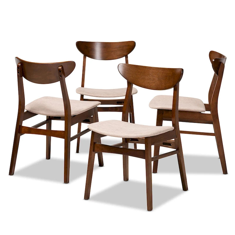 Ensemble de 4 chaises de salle à manger transitionnelles modernes du milieu du siècle Parlin
