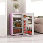 HOMCOM Mini-réfrigérateur avec congélateur 90 L, petit réfrigérateur avec thermostat réglable pour chambre