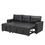 Canapé d'angle réversible convertible avec lit gigogne, méridienne avec rangement dissimulé et pieds durables