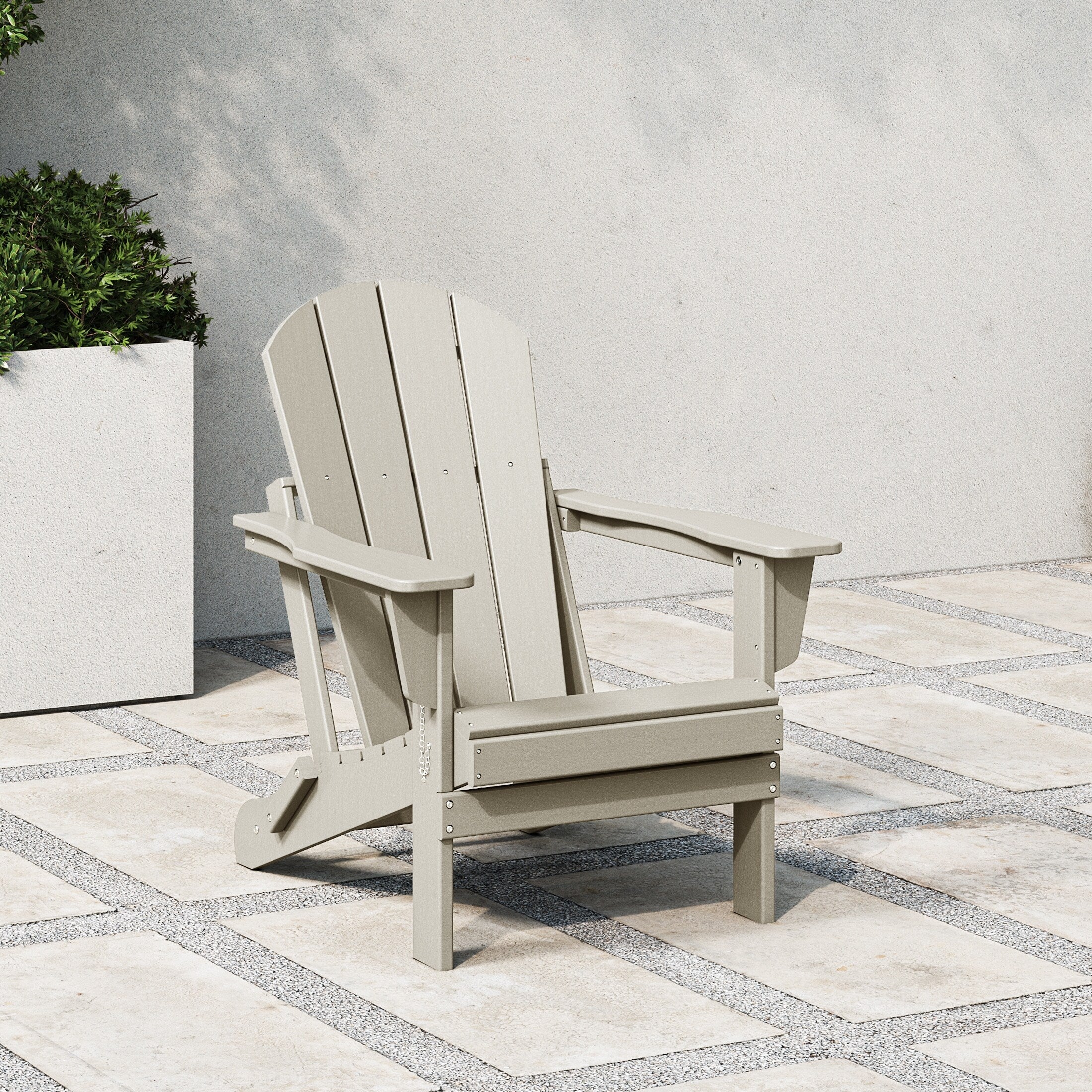 Chaise Adirondack pliante de patio d'extérieur tout temps résistante à la décoloration Polytrends Laguna