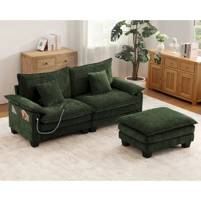 Ensembles de meubles de salon, Canapé modulaire sectionnel avec pouf pour salon, Canapé-lit convertible