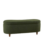 Banc de rangement rabattable en tissu bouclé taupe INK+IVY Bailey