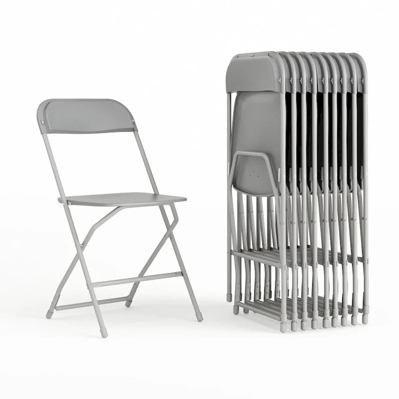 Chaise pliante en plastique - Lot de 10 - Capacité de 295 kg - Chaise événementielle