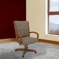 Chaise de salle à manger Chromcraft Darell Caster finition châtaigne