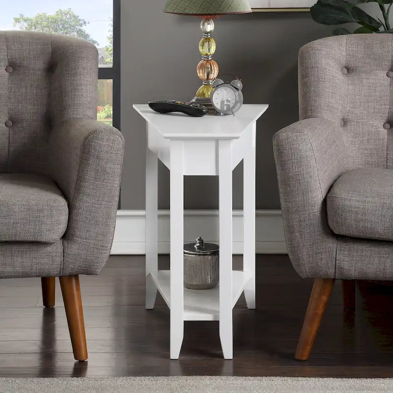 Table d'appoint d'angle American Heritage avec étagère de Convenience Concepts