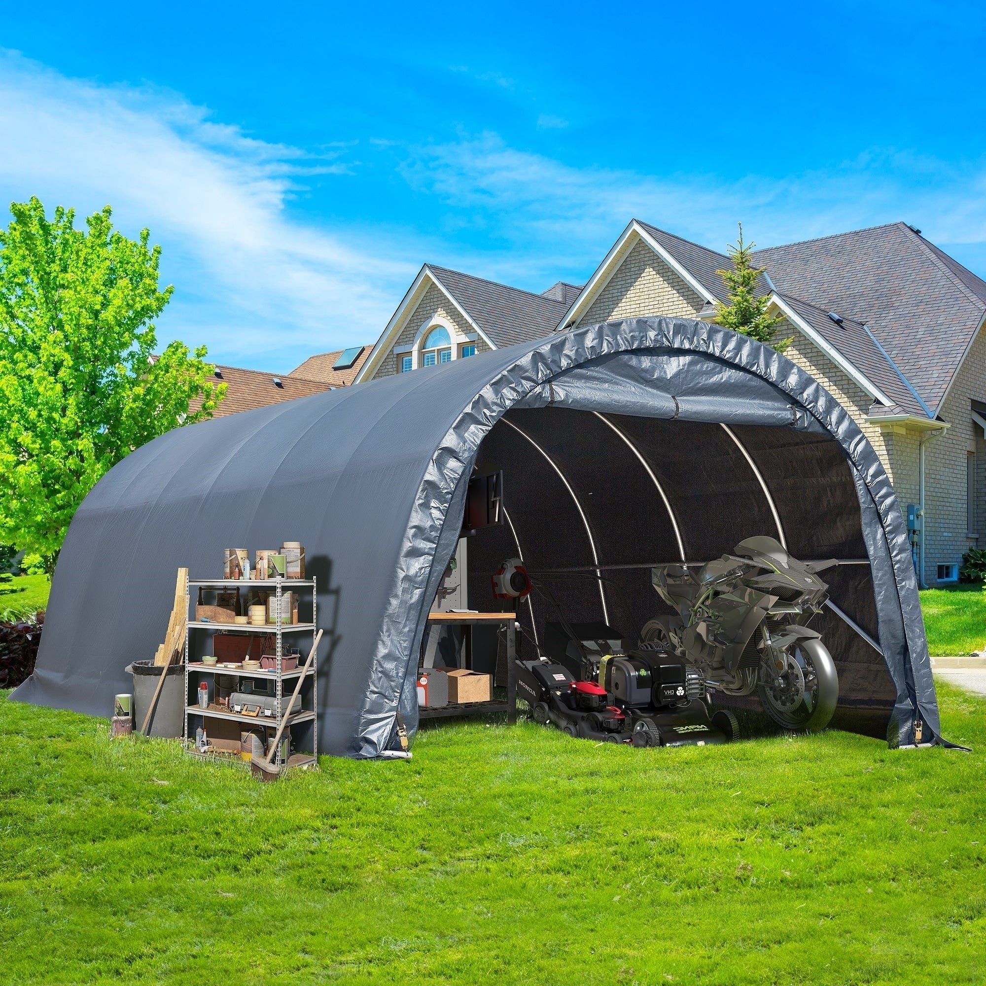 Abri de jardin et carport : abri portable pour vélos, motos et rangement de jardin