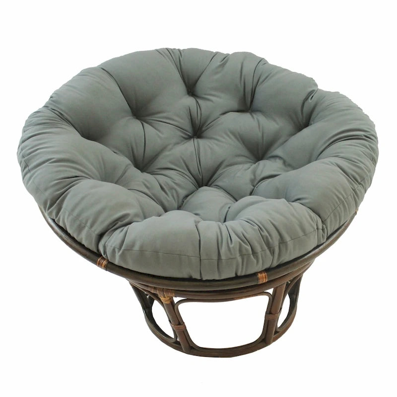 Fauteuil Papasan en rotin Bali de 42 pouces avec coussin en sergé