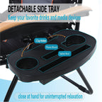Fauteuil de relaxation zéro gravité XL surdimensionné et rembourré, avec accoudoirs plus larges, inclinable et porte-gobelet - N/A