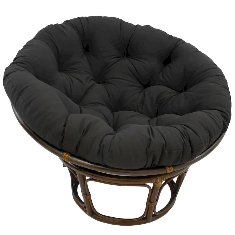 Fauteuil Papasan en rotin Bali de 42 pouces avec coussin en sergé