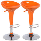 Tabouret de bar pivotant en plastique chromé, réglable en hauteur