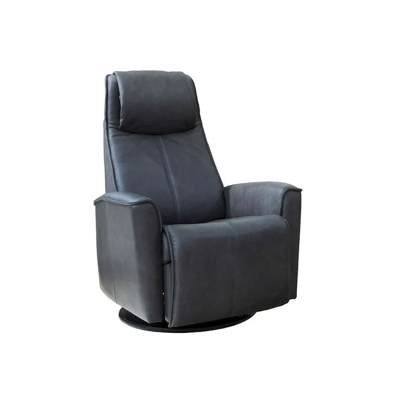 Fauteuil Fjords Urban en cuir avec balancier et repose-pieds intégré