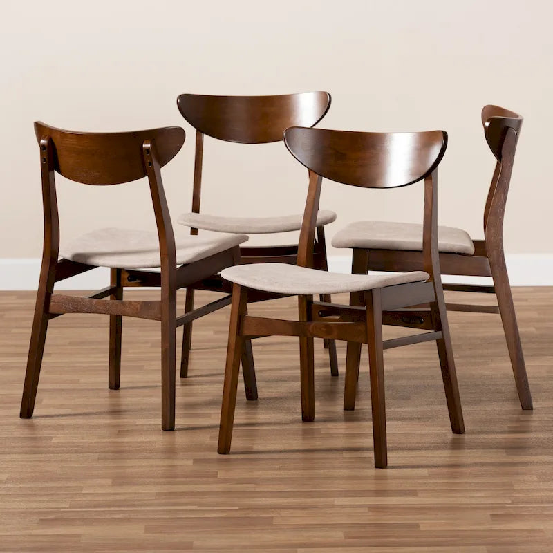 Ensemble de 4 chaises de salle à manger transitionnelles modernes du milieu du siècle Parlin
