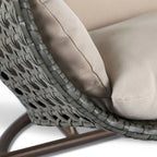 LeisureMod Fauteuil suspendu œuf 2 places avec support - Balançoire hamac de patio en rotin osier intérieur/extérieur avec coussins