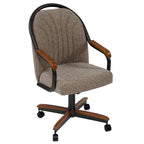 Chaise à roulettes pivotante et inclinable avec coussin pour repas décontractés