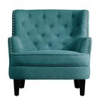 Fauteuil d'appoint capitonné à oreilles large de 76 cm en velours/lin Mignon de Moser Bay