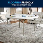 Table de réception pliante ronde en plastique de 1,5 m de diamètre avec plateau de 5 cm d'épaisseur