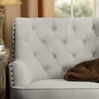 Fauteuil d'appoint capitonné à oreilles large de 76 cm en velours/lin Mignon de Moser Bay
