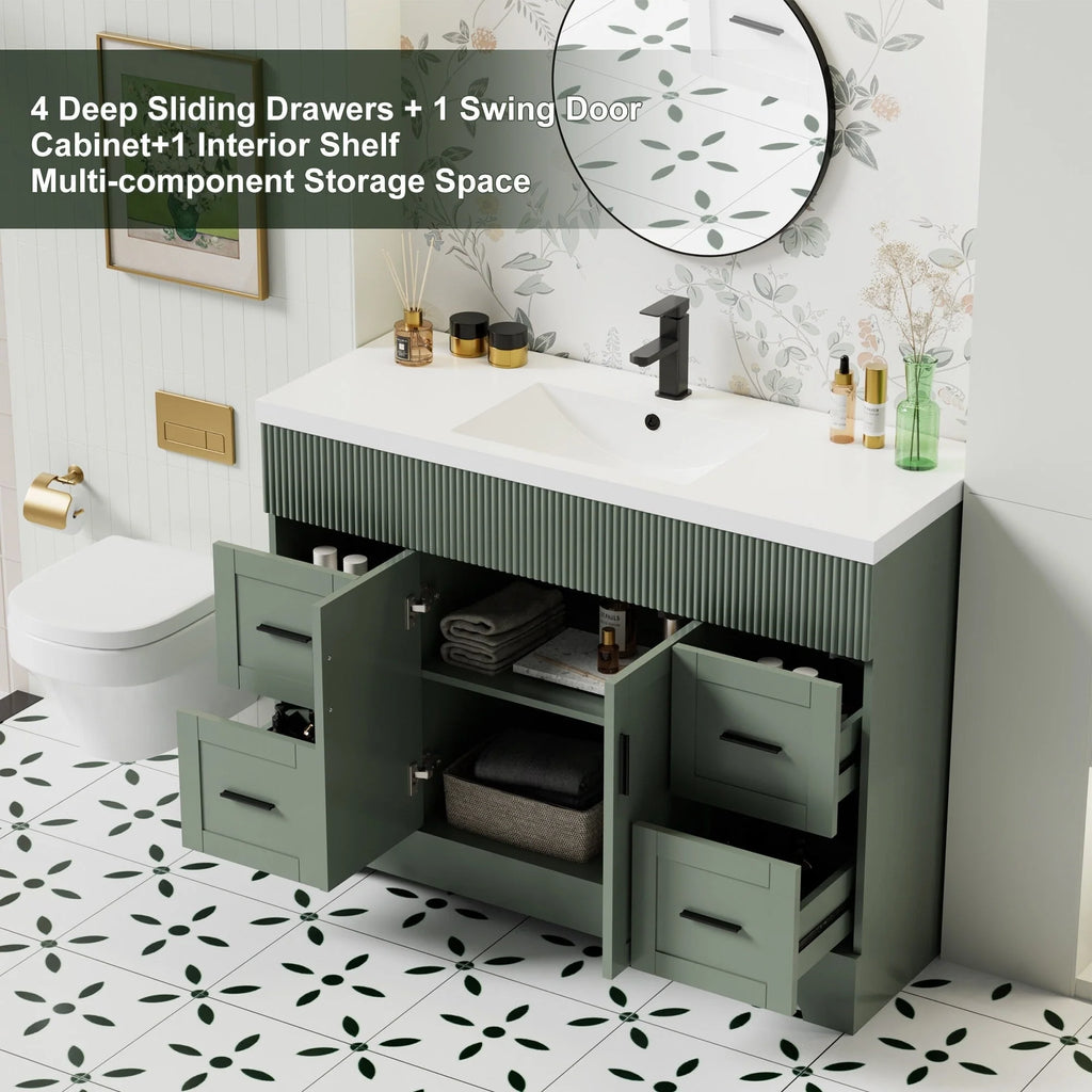 Meuble-lavabo Wavy Line 30/36/48 avec évier et robinet
