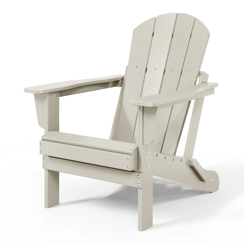 Chaise Adirondack pliante de patio d'extérieur tout temps résistante à la décoloration Polytrends Laguna