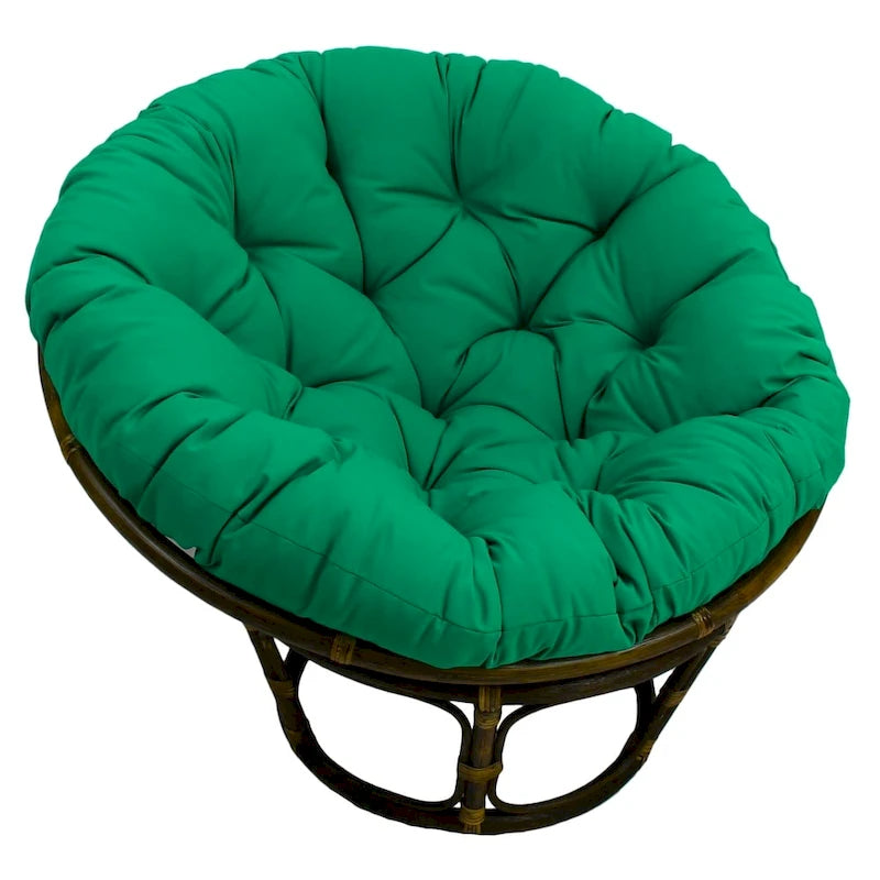 Fauteuil Papasan en rotin Bali de 42 pouces avec coussin en sergé