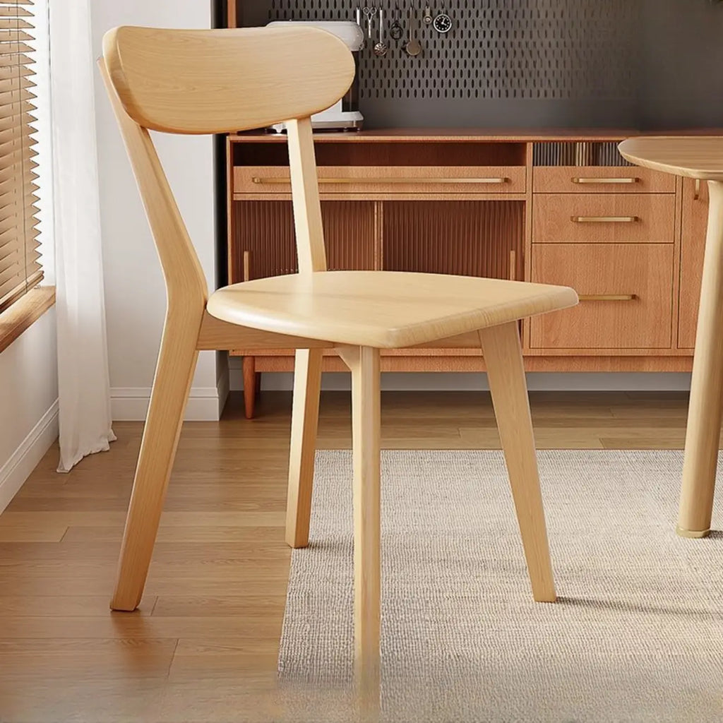 Chaise de salle à manger sans accoudoirs à dossier bas en bois moderne