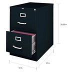 Meuble de classement vertical commercial Hirsh à 2 tiroirs pour documents de format légal